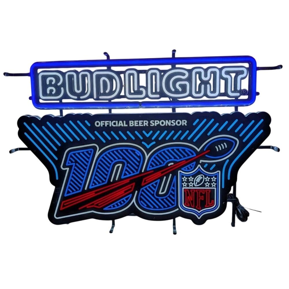 Bud Light NFL 100 Years LED Neon Sign 20" x 31"